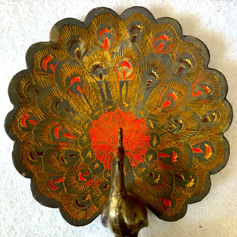19th century antique brass peacock 🦚